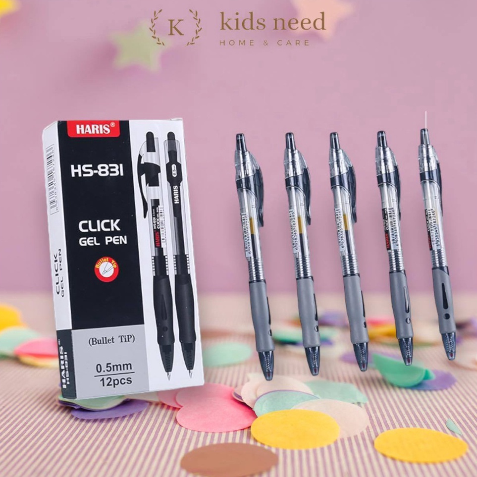 

Serba Murah 12pcs Pulpen Gel Cetek Q Gel Pen Clik 5 mm Pena Joyko Kantor