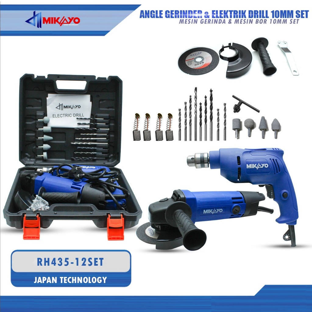 TERMURAH MAKTEC Mesin Gerinda Tangan dan Mesin Bor Listrik 10mm Set Gerinda dan Bor Paket Bor Gerind
