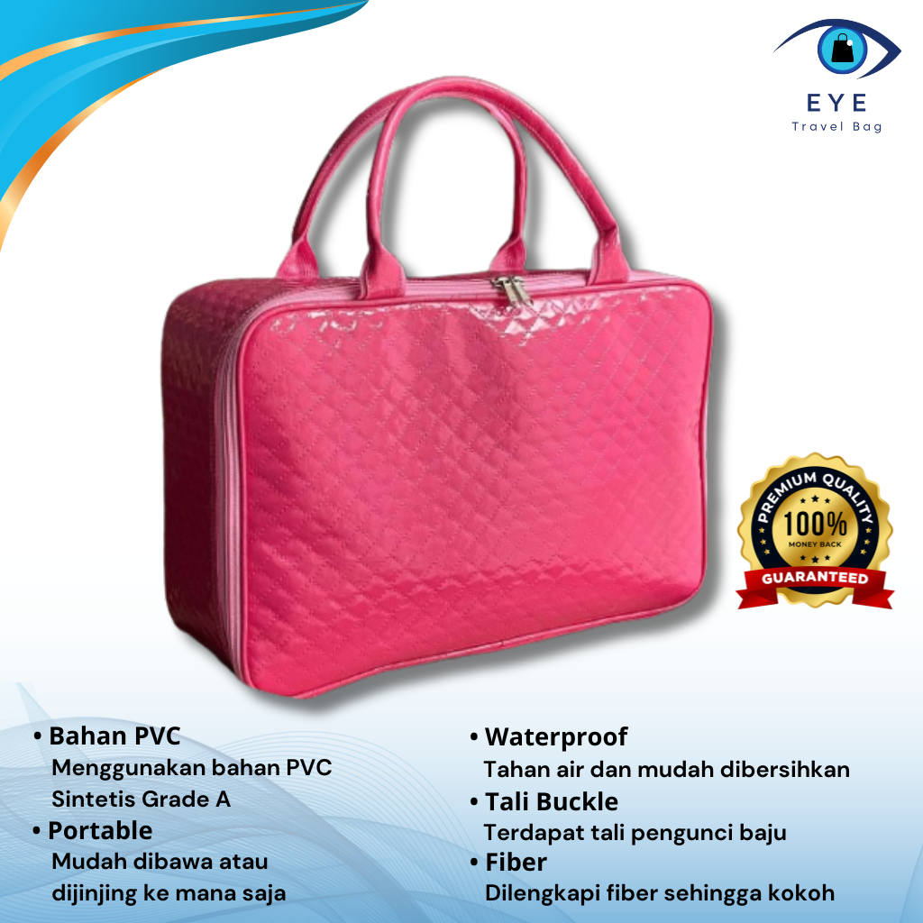 Koper Mini Tas Travel/ Travel Bag Premium Plain Baby Pink/ Tas Pakaian - Koper Fiber Jinjing Wanita