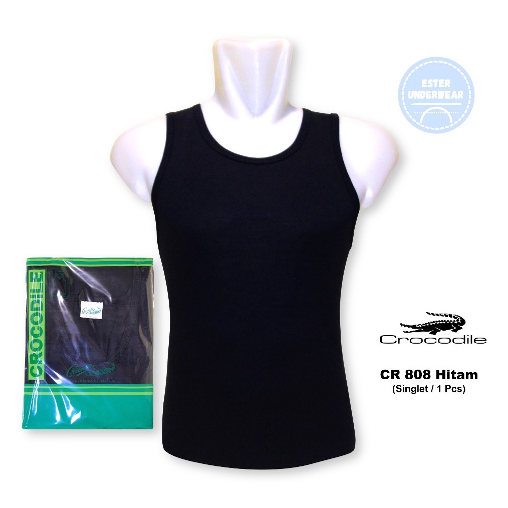 Kaos Singlet Pria CROCODILE CR 88 W Isi 1 Pcs Hitam KODE I8Z3