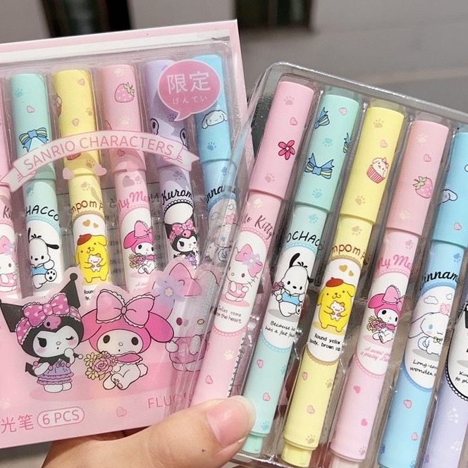 

HJ6 STABILO SANRIO 1 SET 6 WARNA HIGHLIGHTER KUROMI CINAMOROL FAMILY SET TERMURAH