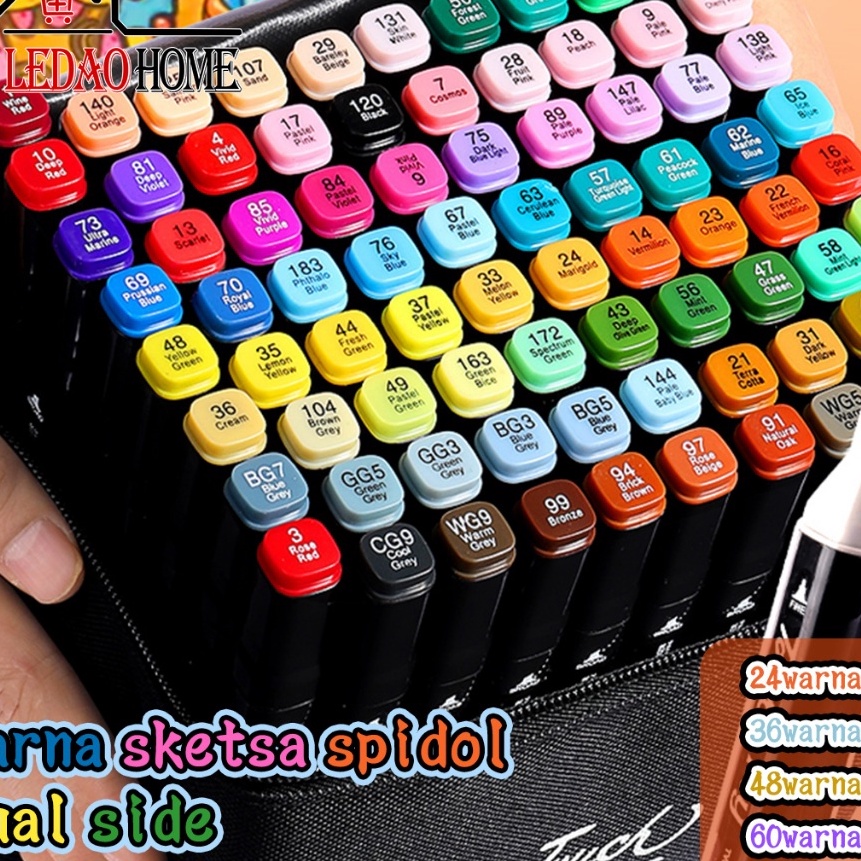 

Sale LEDAOHOME 2 in 1 Spidol dan Stabilo Touch Isi 24364868 Warna Dual Side Fine Art Brush Pen Sketsa