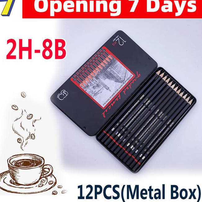 

Murah Banget 12 pcs Pensil gambar sketsa set lengkap 2H H F B HB 2B 3B 4B 5B 6B 2