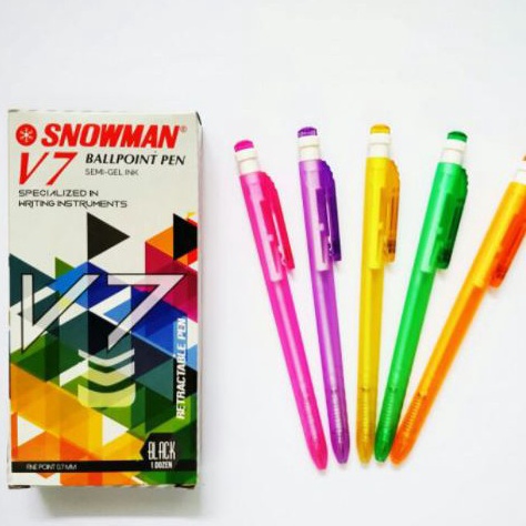 

KP8 PEN PULPEN SNOWMAN V7 WARNA WARNI 12 PCS