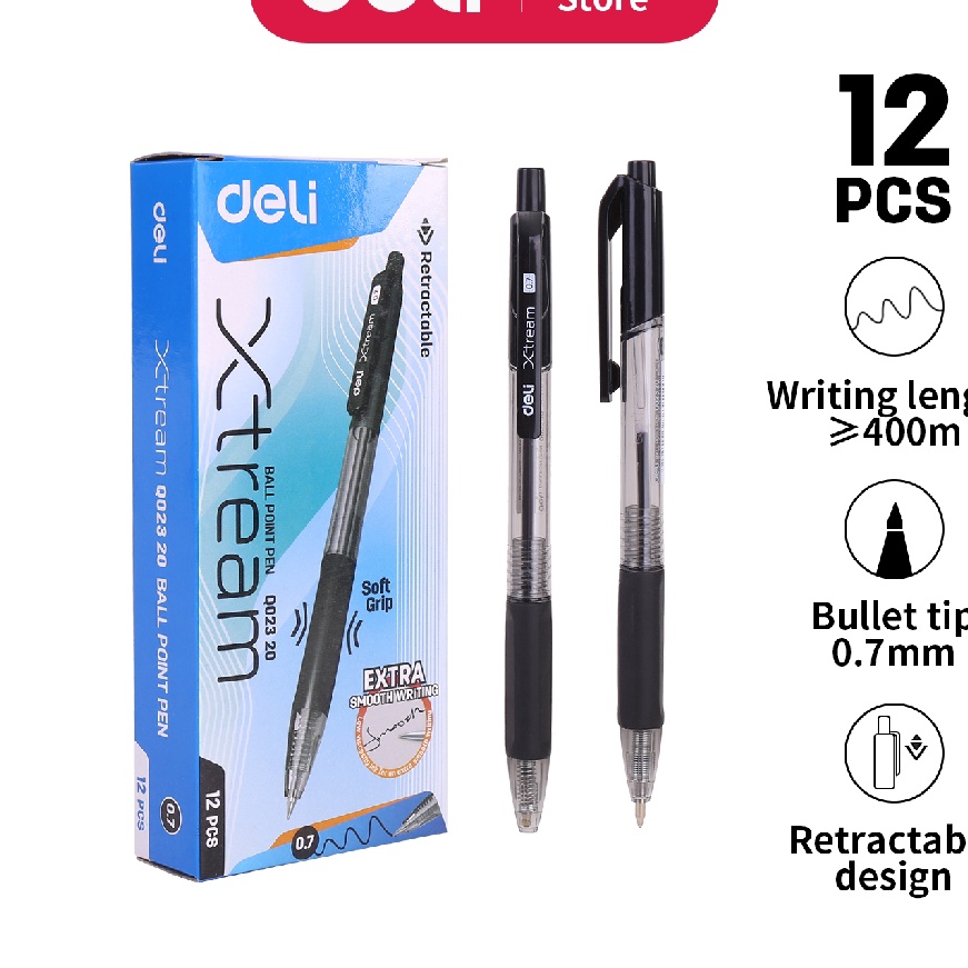 

Ekstra Deli Pulpen Ball pen Cetek halus Warna Hitam 7mm EQ232