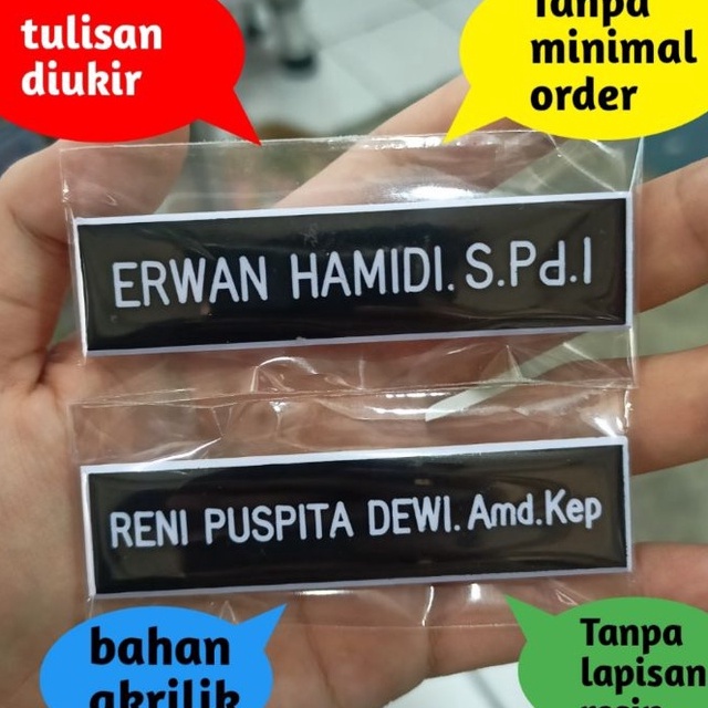 

Super Nametag ukir magnet pin nama Nama dada ukir Papan nama dada bhayangkari