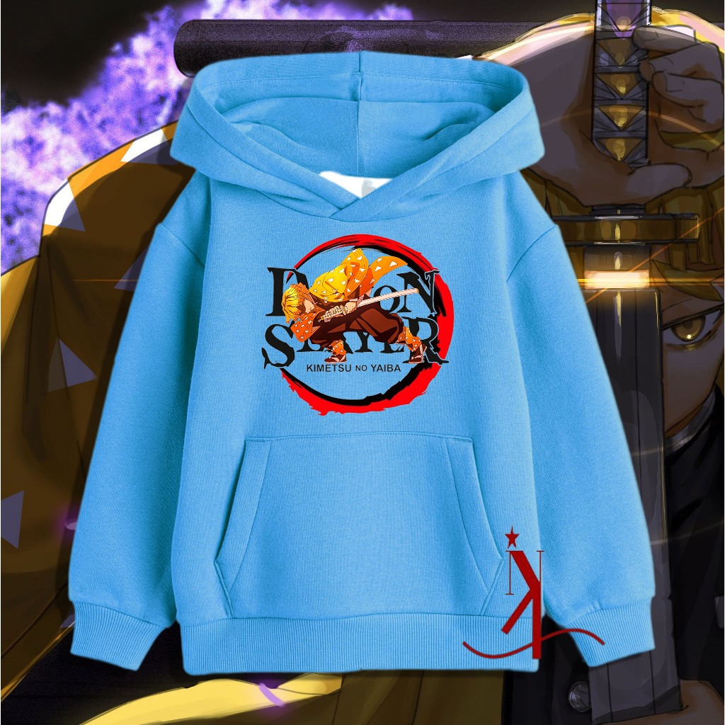 Jaket Anak Hoodie Zenitsu Demon Slayer - Jaket Hoodie Anak Anime Kimetsu No Yaiba Zenitsu