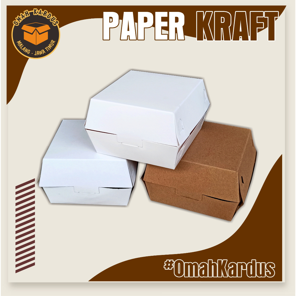 

Box Burger 10x10x7,5 cm | box dimsum | box takoyaki | box roti boy | snack box | box cake