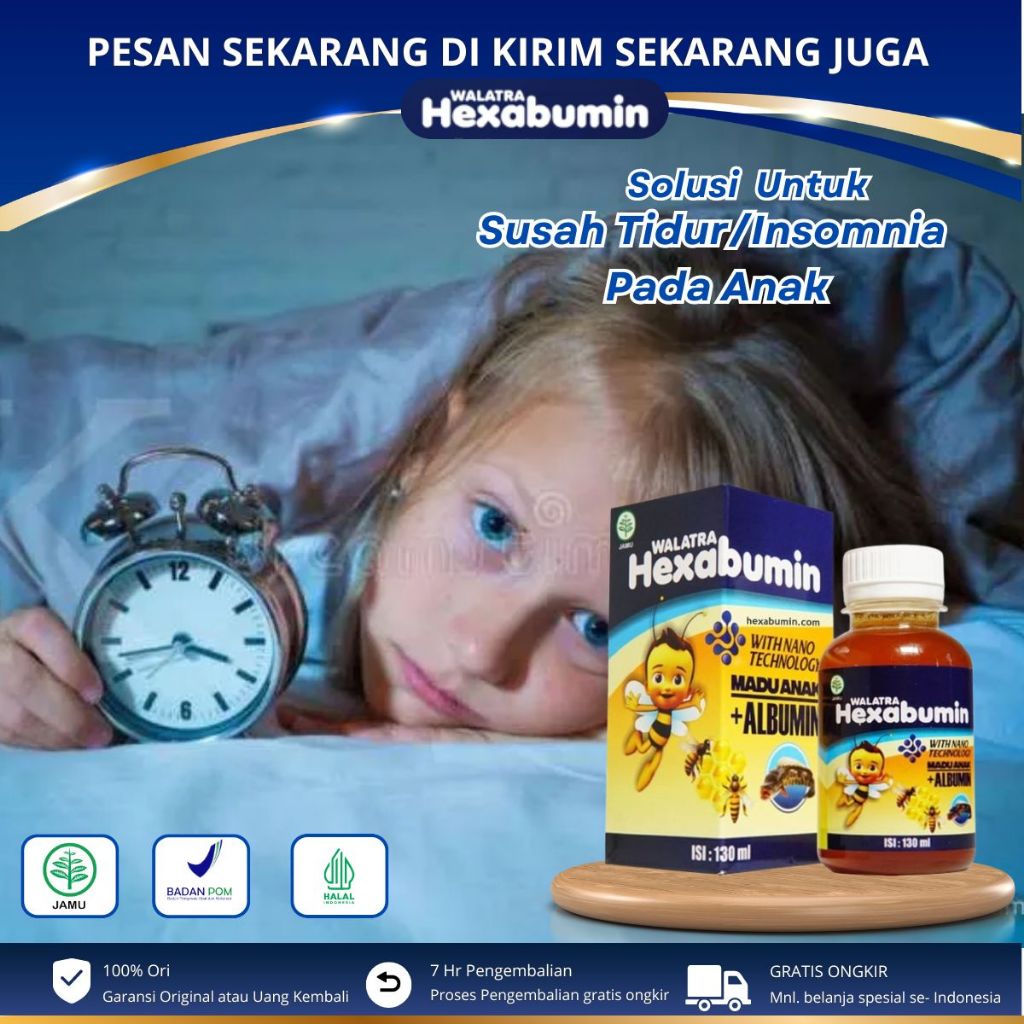 HEXABUMIN - Obat Insomnia Anak, Sulit Tidur, Cemas Susah Tidur, Obat Tidur Anak, Gangguan Tidur Pada