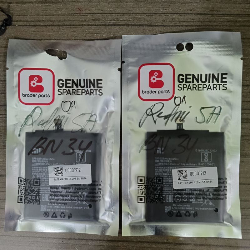 BATERAI REDMI 5A (BN34) ORI BRADERPART/ZC ORI/ORI ME 100%/B PLUS