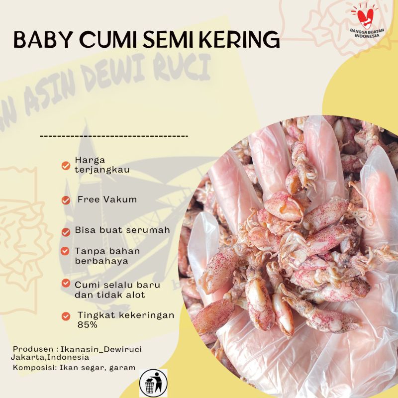 

CUMI ASIN / baby cumi asin / baby cumi kering 0,5 1-2 cm 500 gram