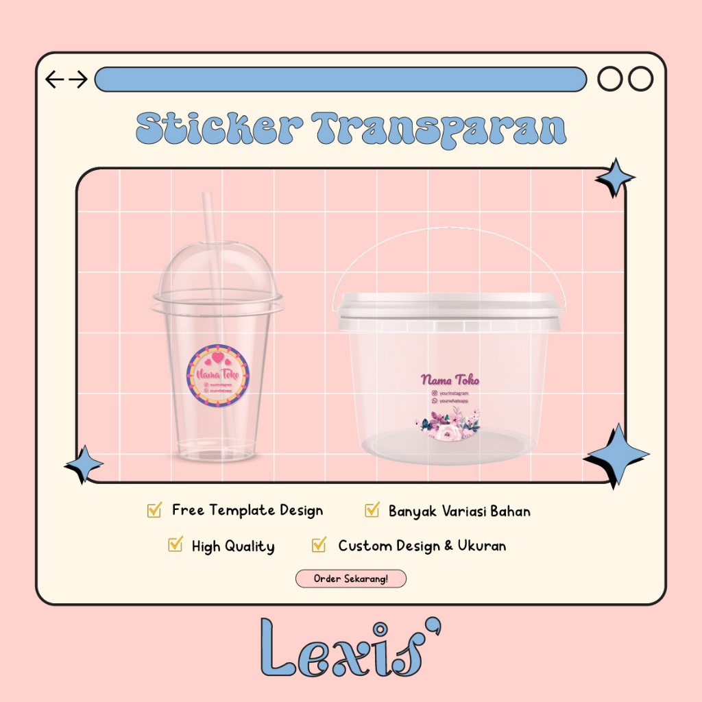 

Cetak Stiker Transparan Custom / Thank You Label Stiker Botol Minuman Produk Makanan Kemasan