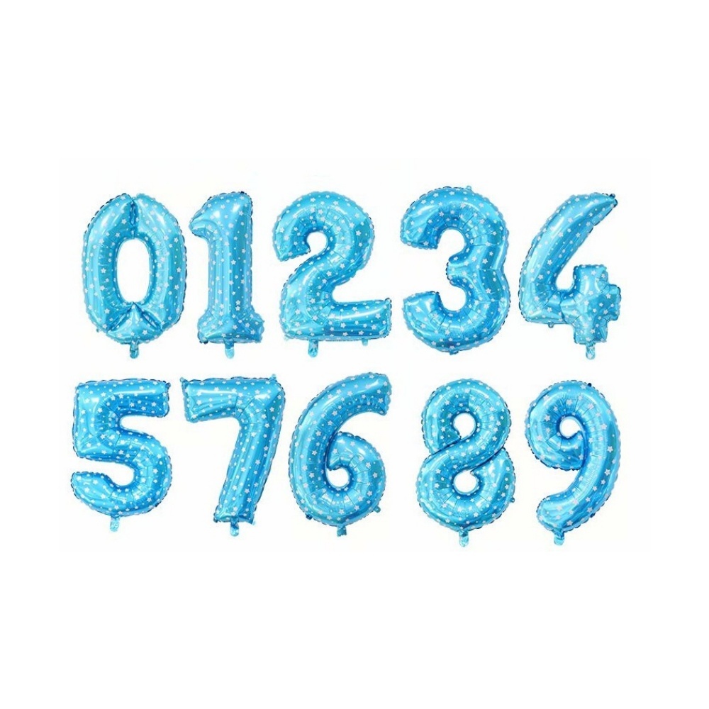 Norden - BALON ANGKA 40 CM BIRU - Balloon Foil Alphabet Pesta Ulang Tahun Happy Birthday Murah Medan