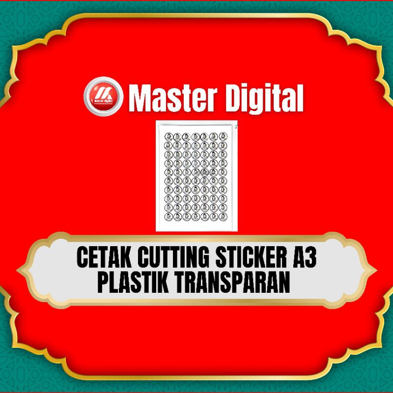 

Cetak Stiker Plastik Transparan A3 + Cutting