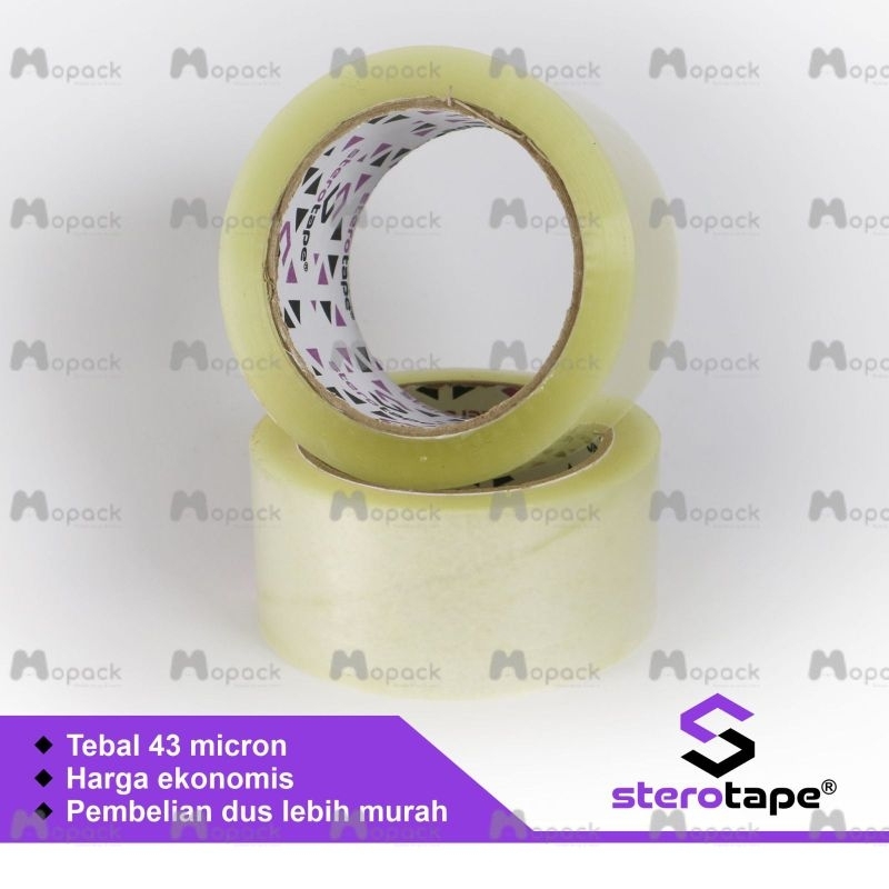 

Lakban Sterotape 45MM x 90Yard (Harga 1 Dus isi 72Roll)