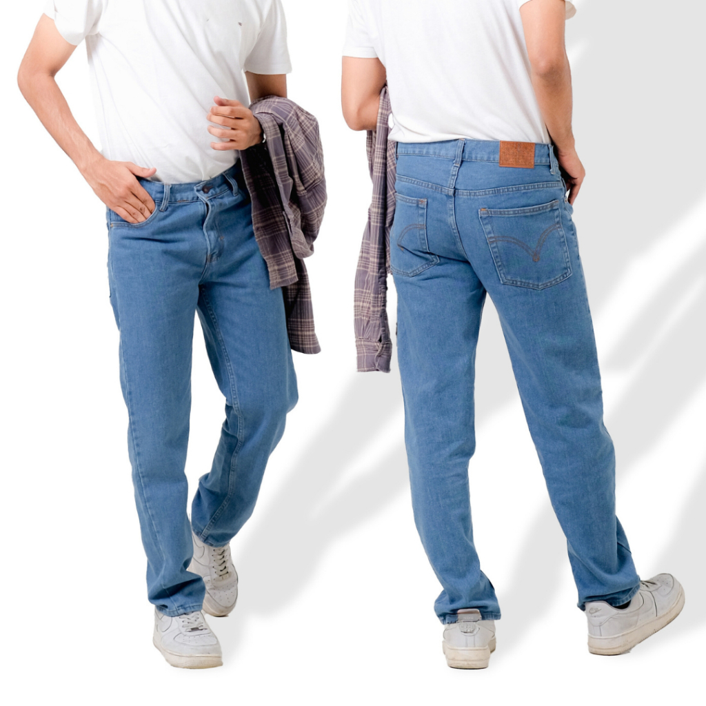 Celana Panjang Jeans Hitam Pria Ukuran Jumbo/Big Size Jeans reguler Slimfit 34-44