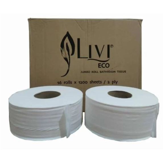[Paket 1DUS]-Livi JRT Rolls JUMBO-Eco Tissue Toilet Roll Jumbo JRT / Tissue Gulung Jumbo 1200s
