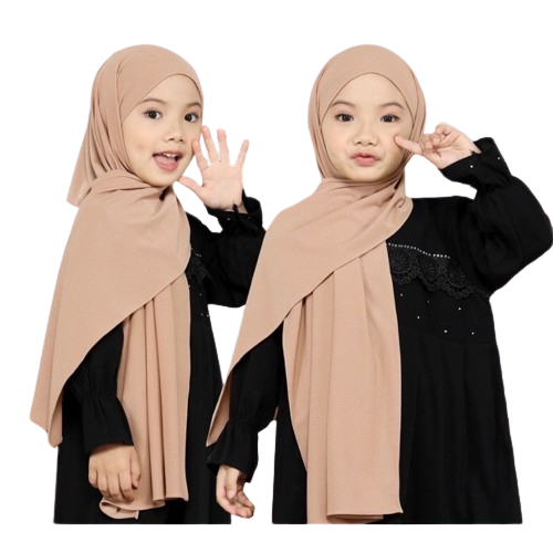 Jilbab Anak Pashmina Jersey  Instan / Hijab Instan Anak