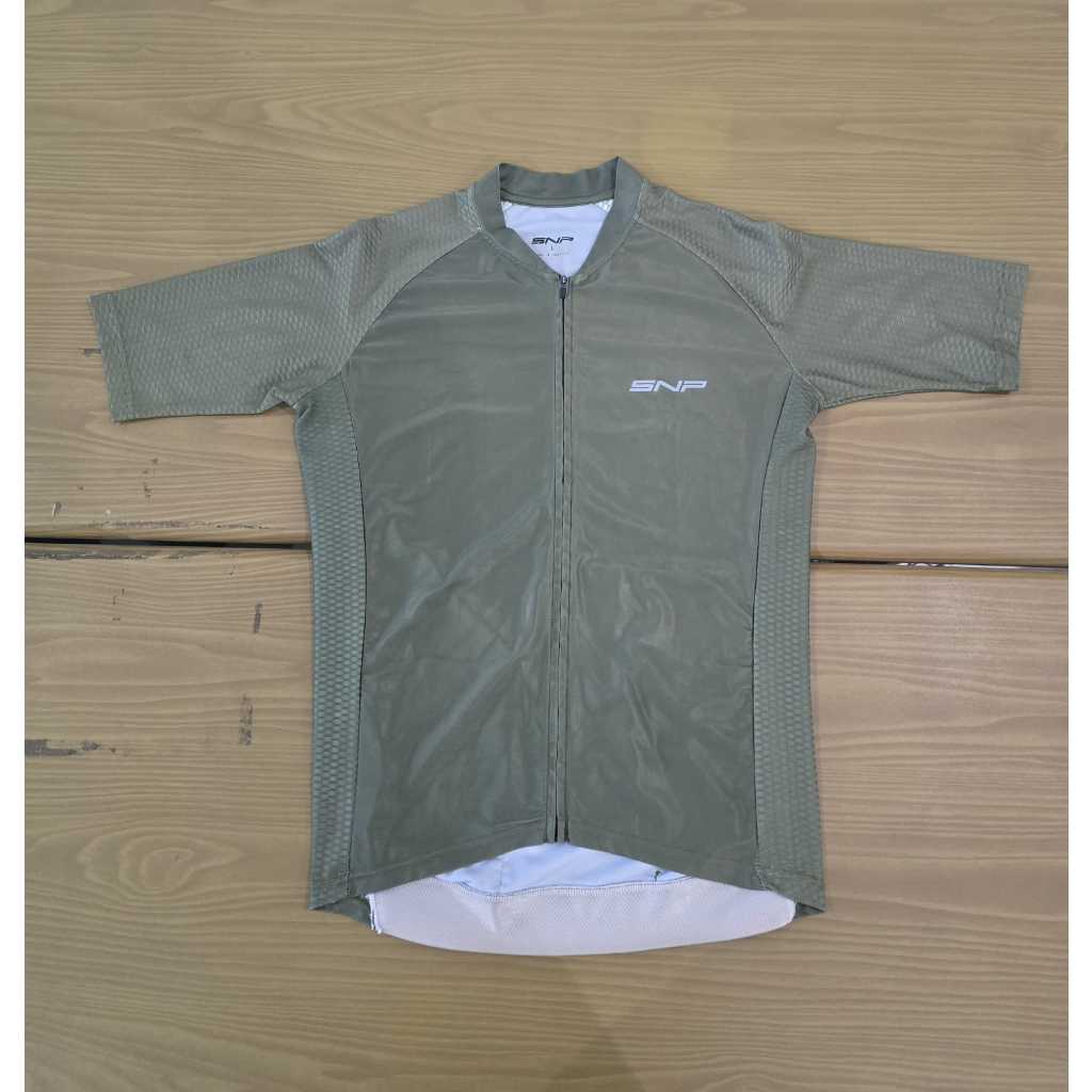 PRELOVED SNP Original Pria Wanita Jersey Sepeda Roadbike MTB Seli - Olive L