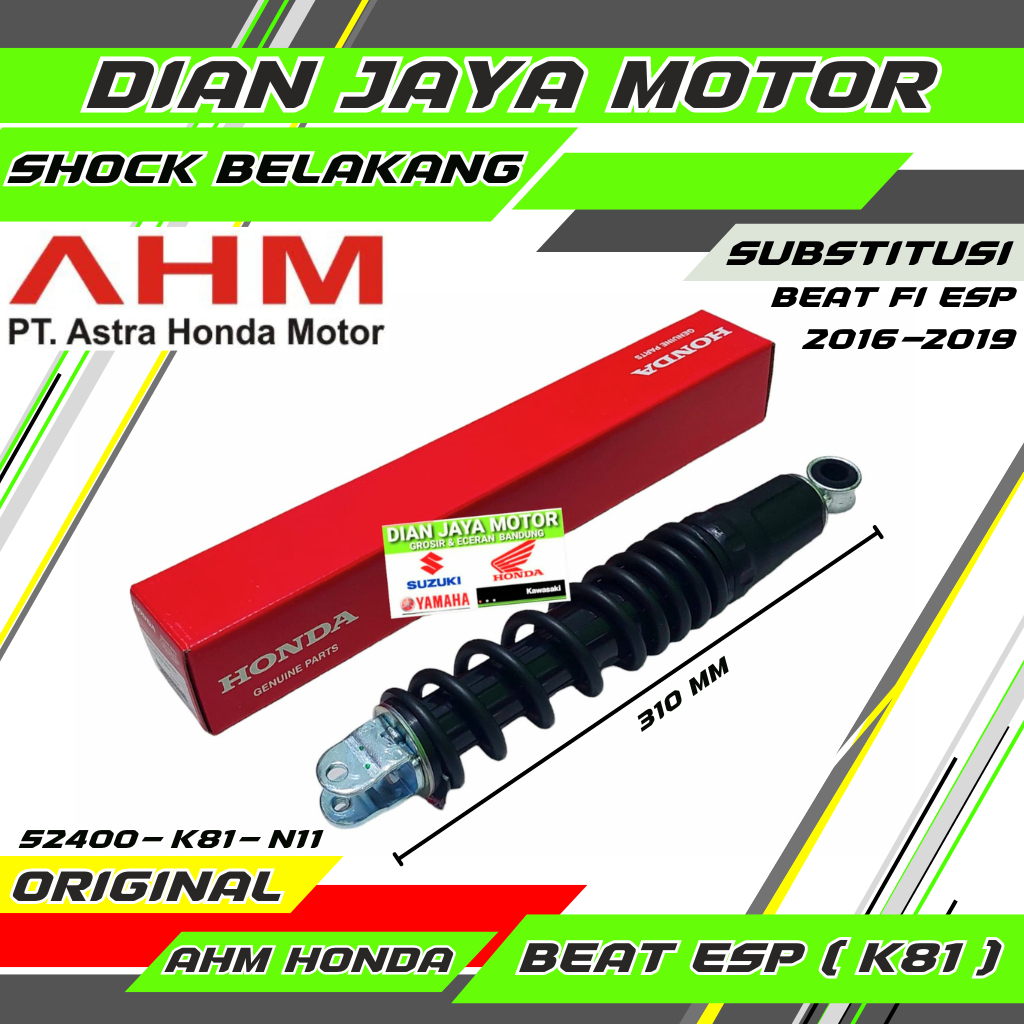 Shock Belakang 52400-K81-N11 Original Honda Genuine Part Beat F1 Esp Sok Blk Honda Beat Sestreet Ori