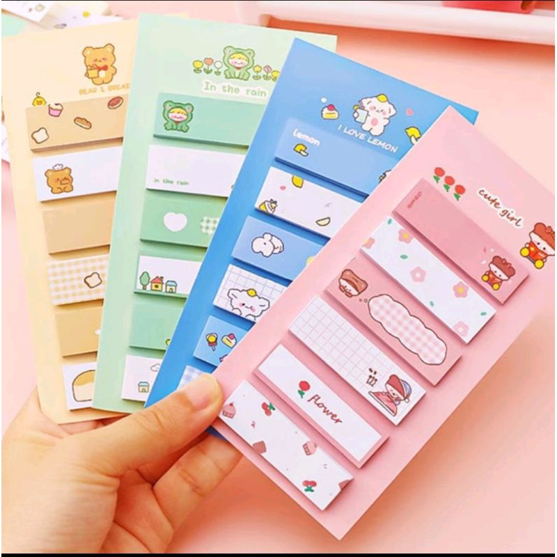 

Mini Memo Lucu 6 in 1 / Sticky Notes Label Karakter / Penanda