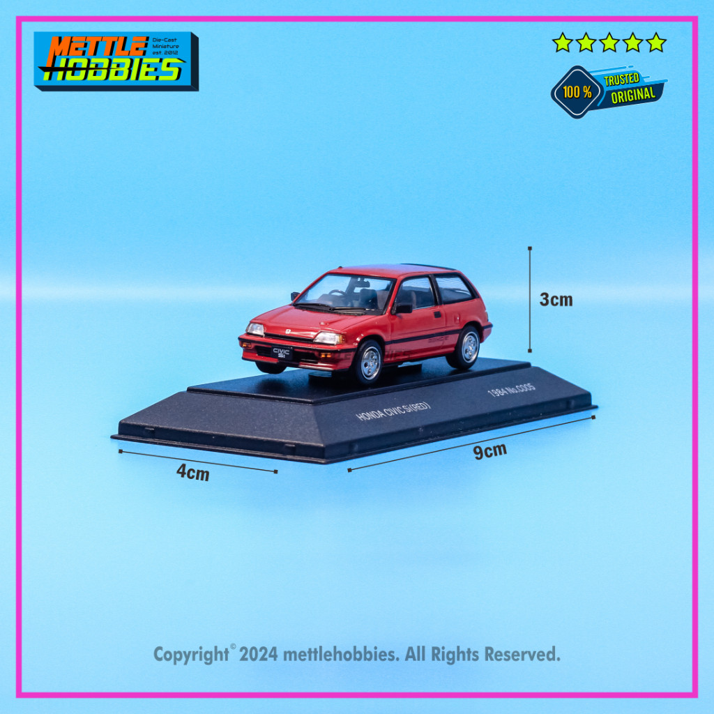 SAPI Model 1984 Honda Civic Si Wonder Red Diecast Miniatur Mobil 1:43
