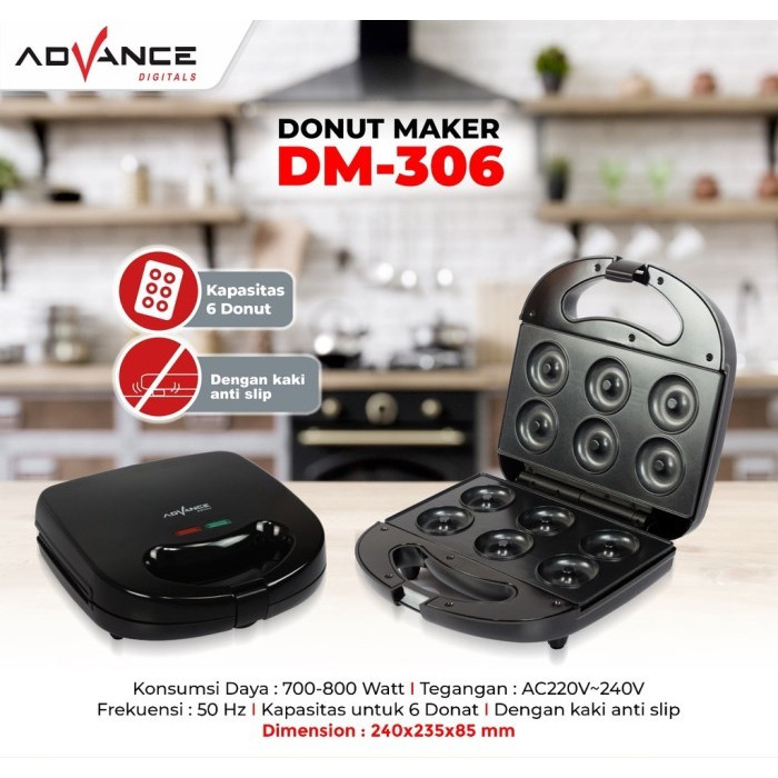 DONUT MAKER / Alat Pembuat donut / Donat elektrik Advance DM-306