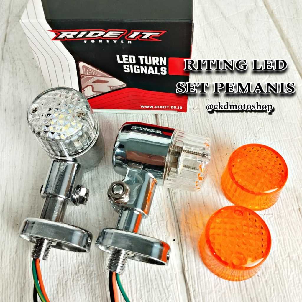 Riting Palu Bulat Kotak LED RIDE IT HD Turn Light Lampu Sein Reteng Reting CB GL Tiger megapro Vixio