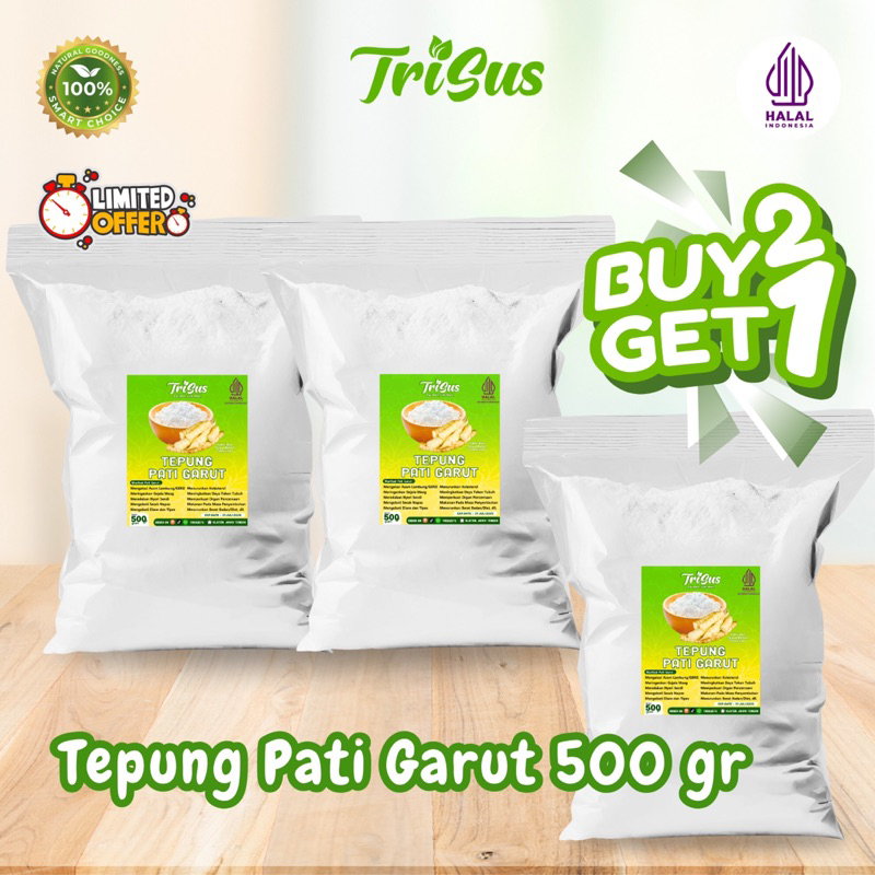 

[BUY 2 GET 1 FREE] Tepung Pati Garut 500 GR x 3 pcs - pati garut pati asam lambung pati irut