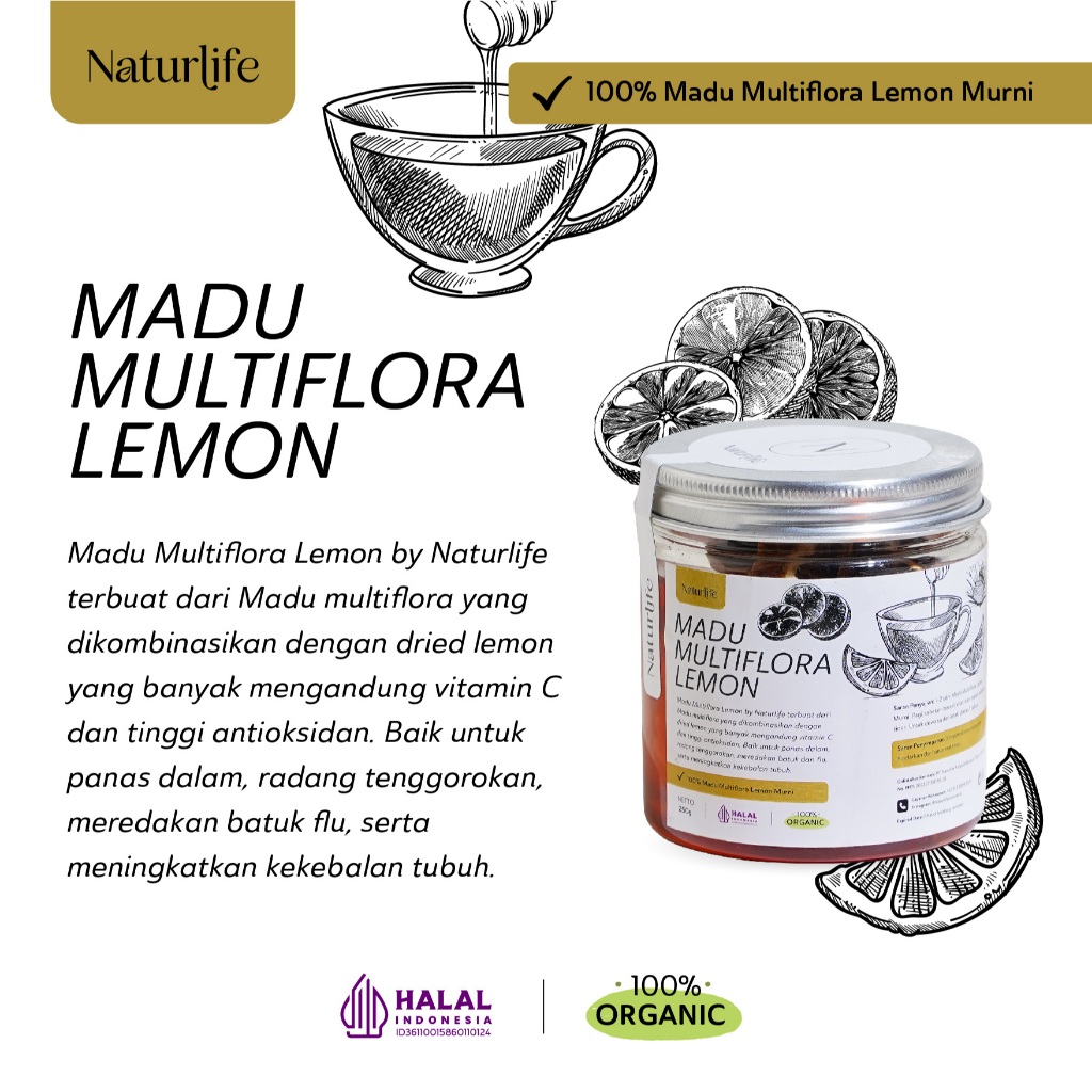 

QH MADU MULTIFLORA DAN DRIED LEMON NATURLIFE ORIGINAL ALAMI TANPA CAMPURAN APAPUN MADU DIET