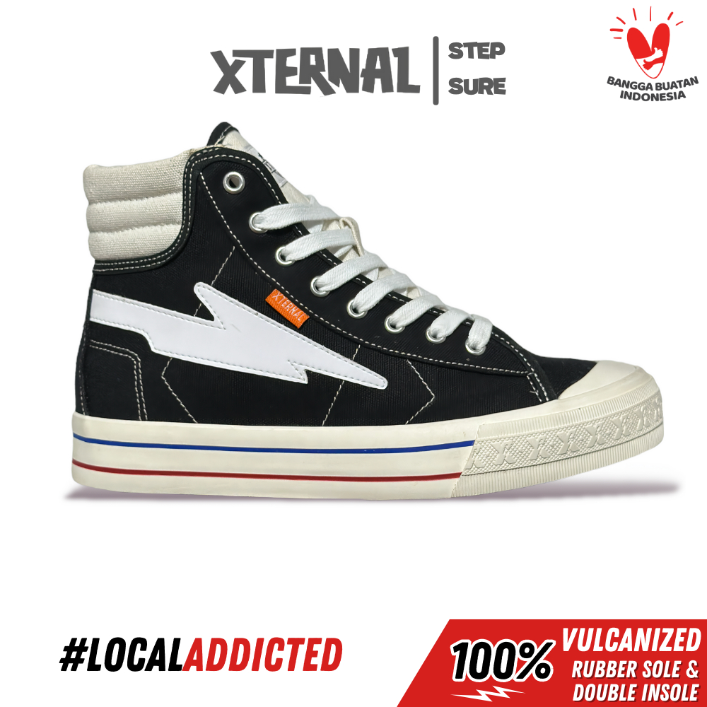 Sepatu XternalStepSure - Sepatu Sneakers Next Storm High Black White