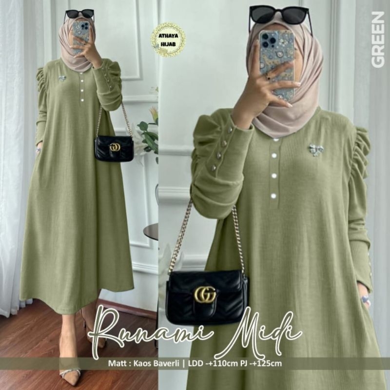 runami midi dress import athaya midi dress korean long tunik jumbo ld 125 ld 130 xxl xxxl midi dress