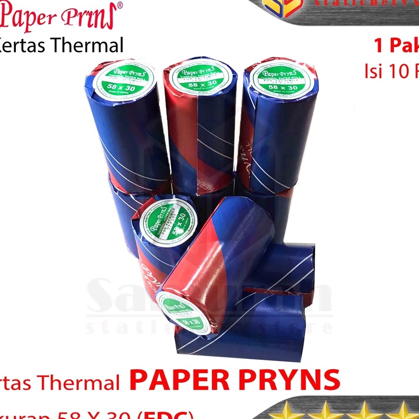 

HJ6 Kertas Thermal PaperPryns 58 x 3 mm EDC Struk Kasir Roll Kecil 58x3 Paper Prins Kertas Rol Print Mobile Termal 583