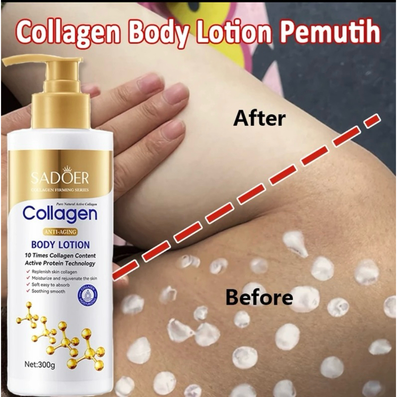 SADOER collagen Body Lotion collagen pemutih body lotion collagen 300gr lotion pemutih penuaan badan