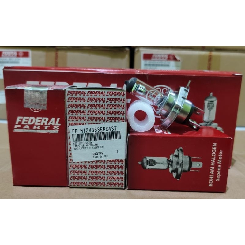Lampu Bohlam Depan Halogen HS1 Motor Sport Federal Parts FP-H12V3535PX43T 100% Original Astra Qualit