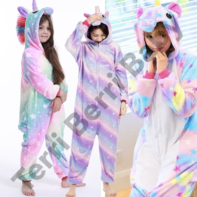 KODE Q8C BAJU KOSTUM ONESIE UNICORN ANIMAL DEWASA ONE SIE KUDA PONI KIGURUMI BINATANG PIAMA HEWAN PI