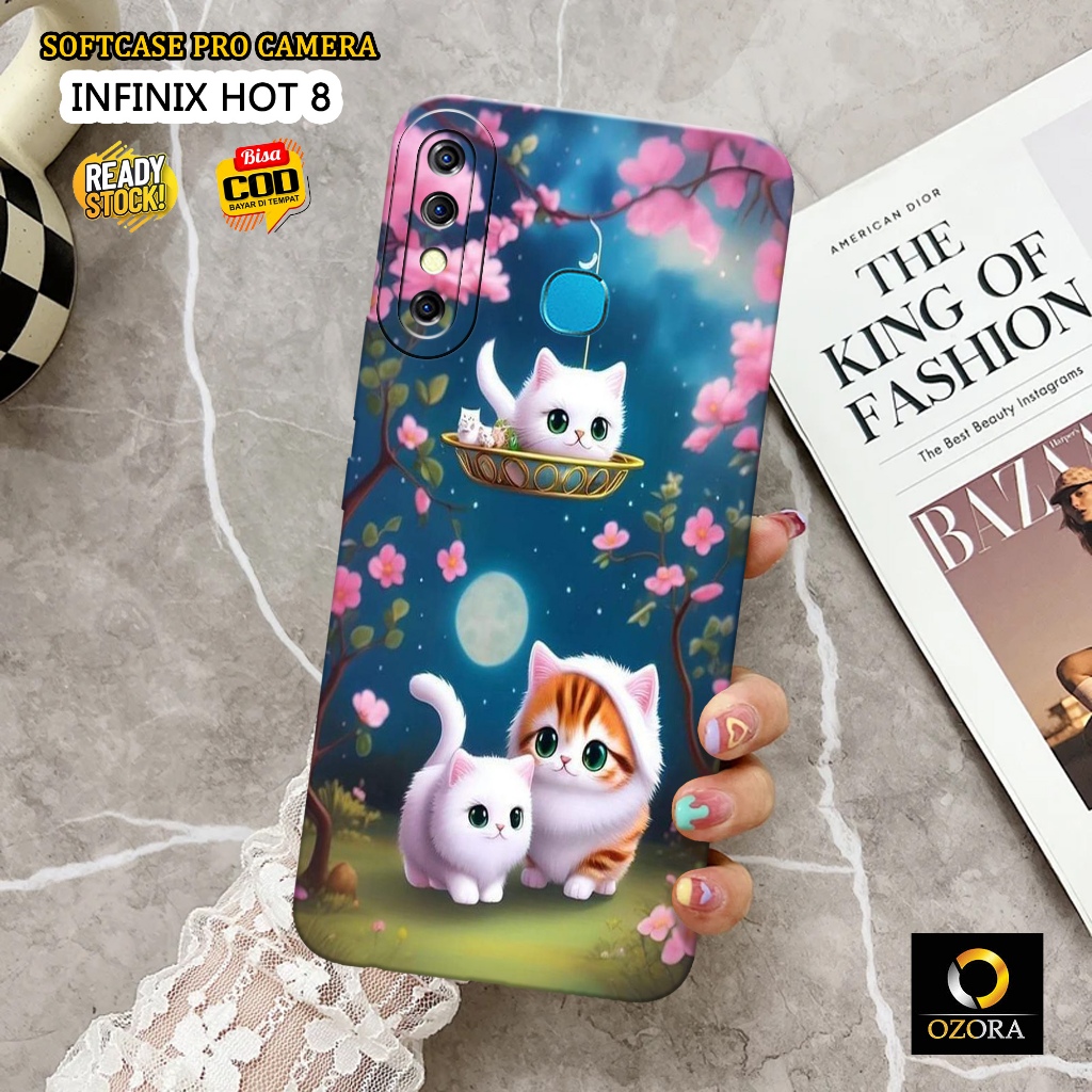 Case Infinix Hot 8 Terbaru - OZORA - Fashion Case Kucing - Casing Hp Infinix Hot 8 - Softcase Infini