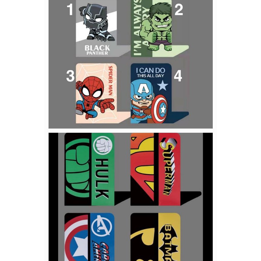 

KP8 FREE DUS 1 Set Isi 2 Pcs Book End Stand Sandaran Penyangga Buku Avengers Super Heroes