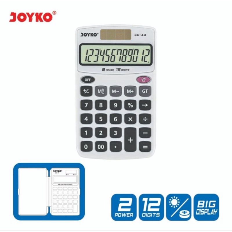 

SPESIAL AWAL TAHUN JOYKO CC43 Pocket Calculator CC43 Kalkulator Saku 12 Digit