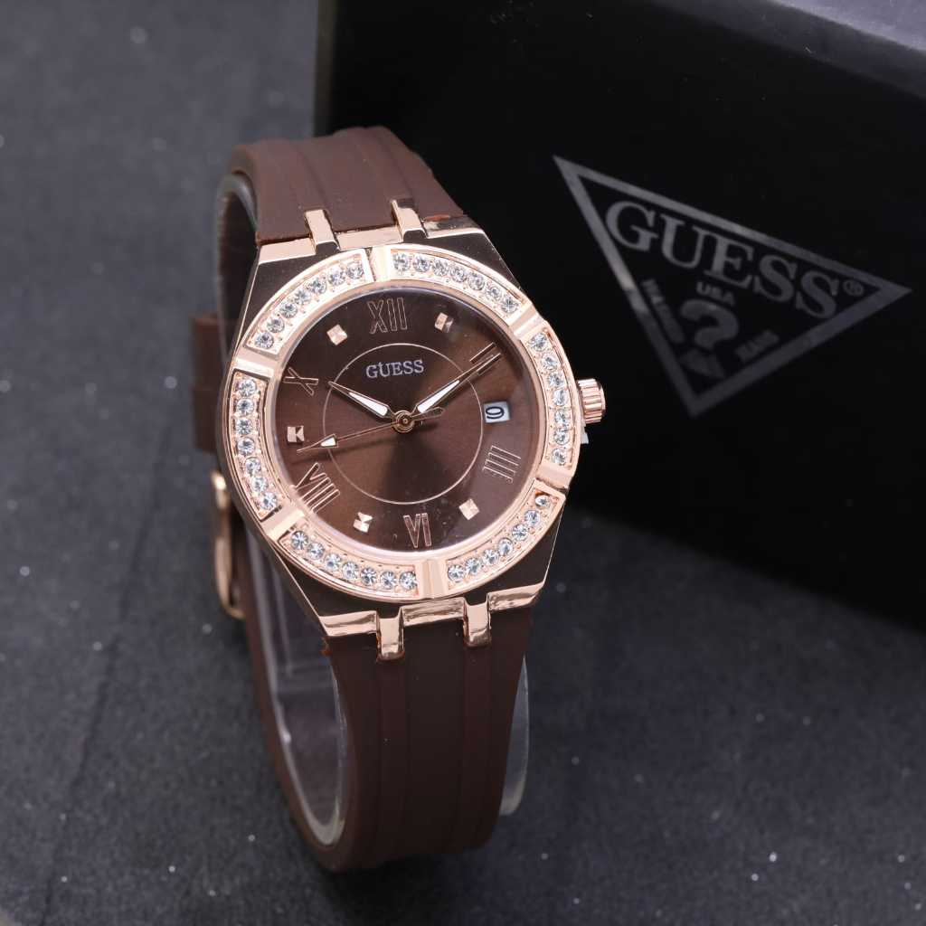 Guess Jam Tangan Wanita Rantai Permata