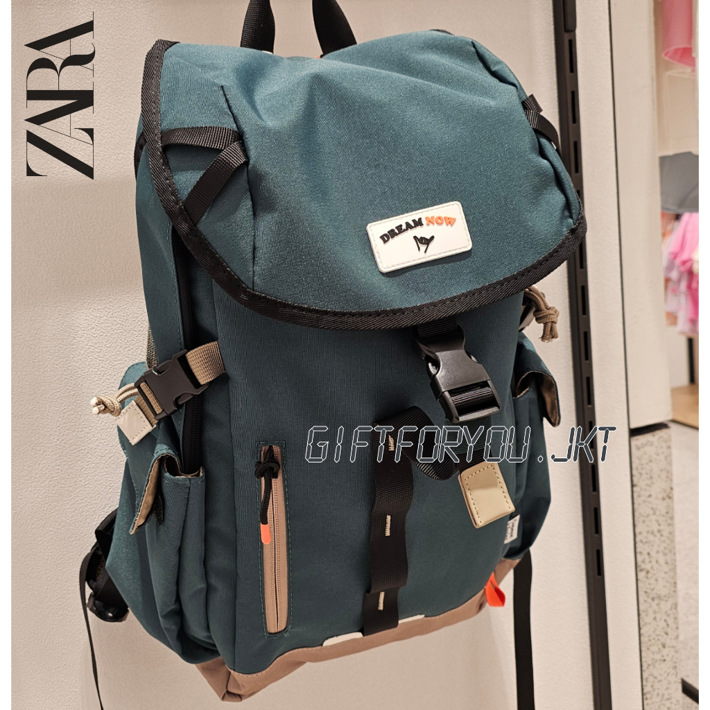 Tas Zara Kids Multi Pocket Backpack Ransel Anak Sekolah Original