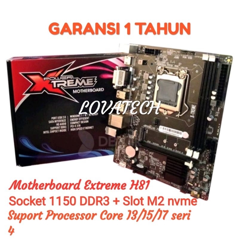 MOTHERBOARD EXTREME H81 LGA 1150 DDR3 HDMI + SLOT NVME BARU