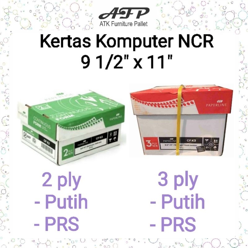 

Kertas Continuous Form Kecil NCR Putih PRS 2 3 Ply 9 1/2 × 11