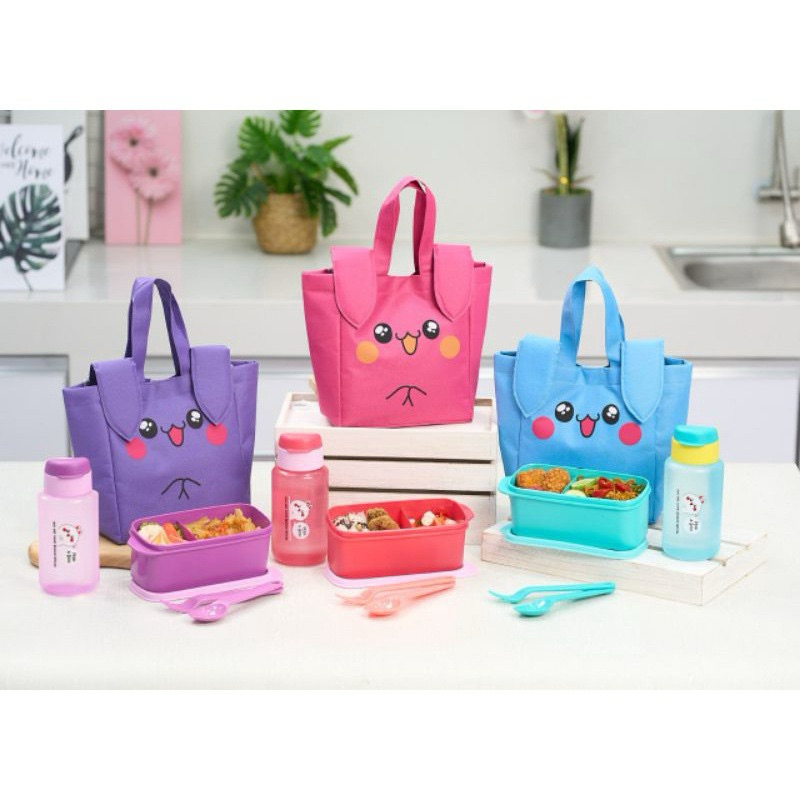Woomii Tas Bekel Kuping Thalia Karakter Lucu / Lunchbox Set / Bekel makan / Kotak makan anak anak Bo