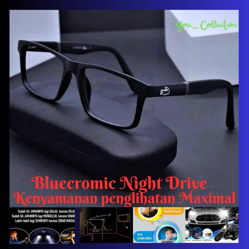 BLUECROMIC-Kacamata Bluecromic Pria | Minus Photocromic Blueray | Kacamata Pria Keren