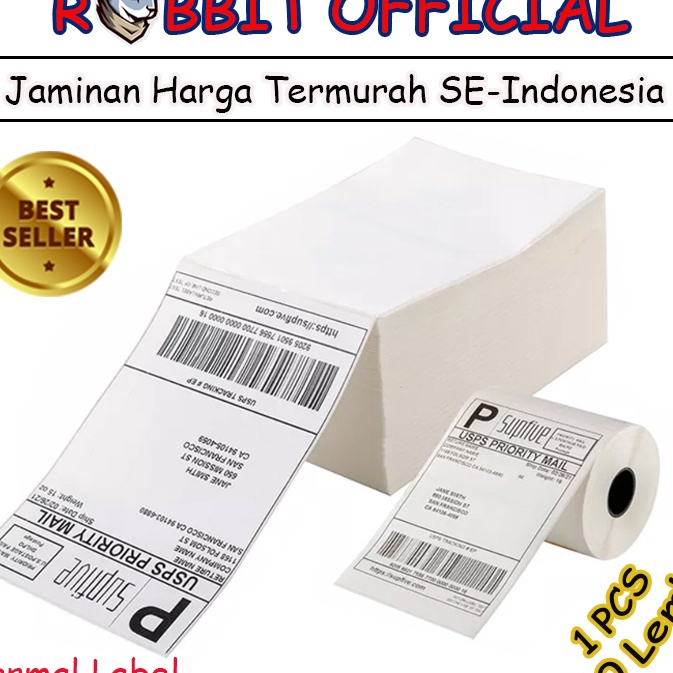 

KP8 Kertas Thermal Label Barcode 1 x 15 mm Label Pengiriman 1x15 ukuran A6 isi 5pcs