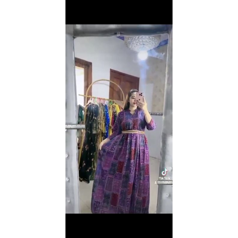 Gamis Hindi Kocor Ungu terbaru