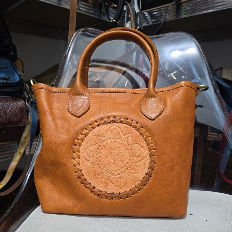 Tas Selempang Tote Kulit Asli Tipe Fatma Resleting YKK Original