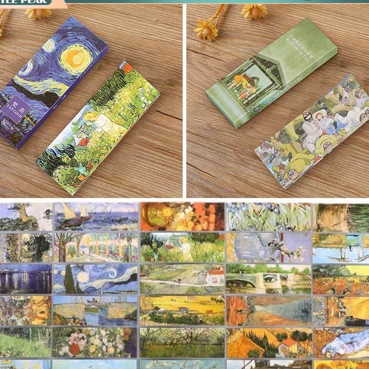 

KP8 3pcs Set Pembatas Buku kertas aesthetic Desain Miyazaki Hayao Van Gogh Kreatif Untuk Sekolah Kantor
