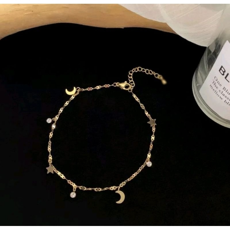 Gelang Titanium Emas Fashion Wanita Remaja Terbaru Gold 24k
